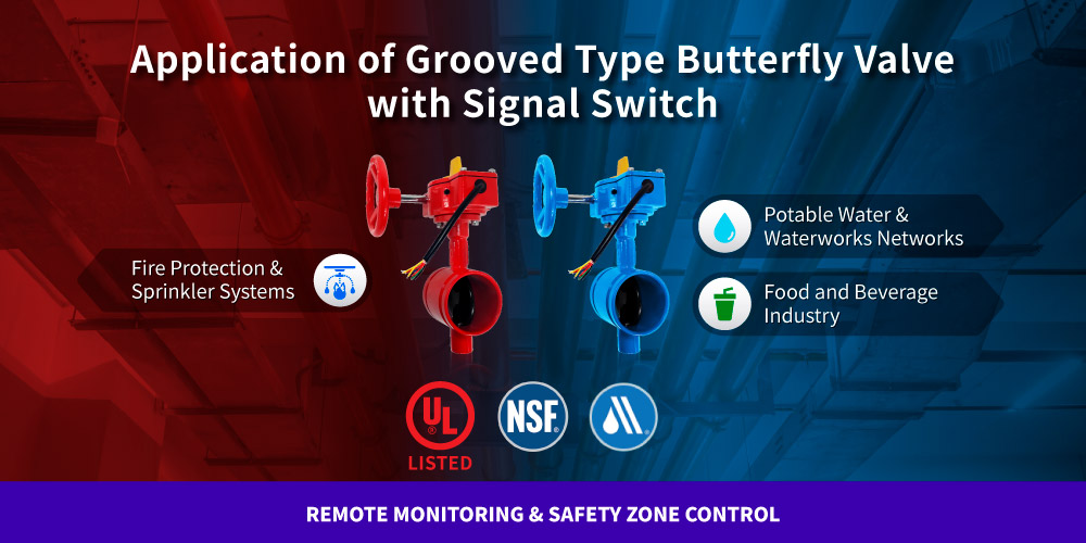 Application of Hants Grooved Butterfly Valve with Signal Switch for fire protection and drinking water systems