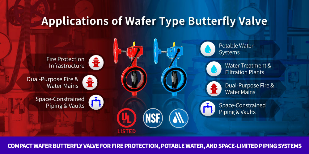 Application of Hants wafer butterfly valve for potable water, fire protection, and underground waterworks